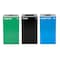Alpine Industries 87 Gal. 3-Stream Steel Blue Cans & Bottles, Green Compost, and Black Commercial Trash Can Station ALP4450-BLK-KIT38 - alternate 2